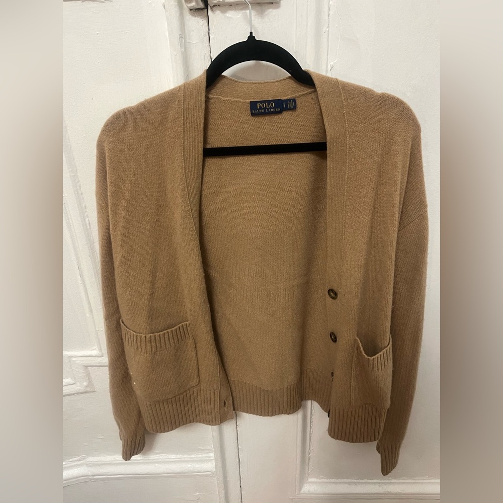 Ralph Lauren women’s Camel Cardigan Sweater